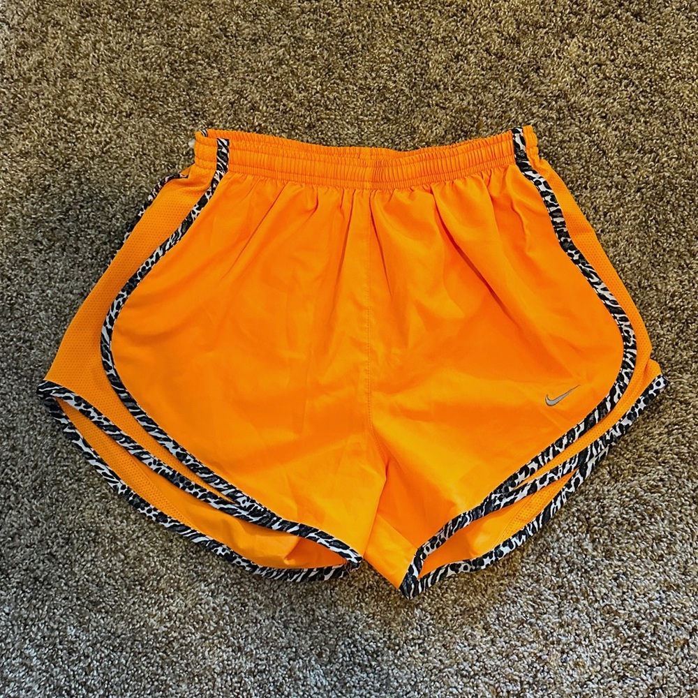Orange and Leopard Nike Drifit Shorts